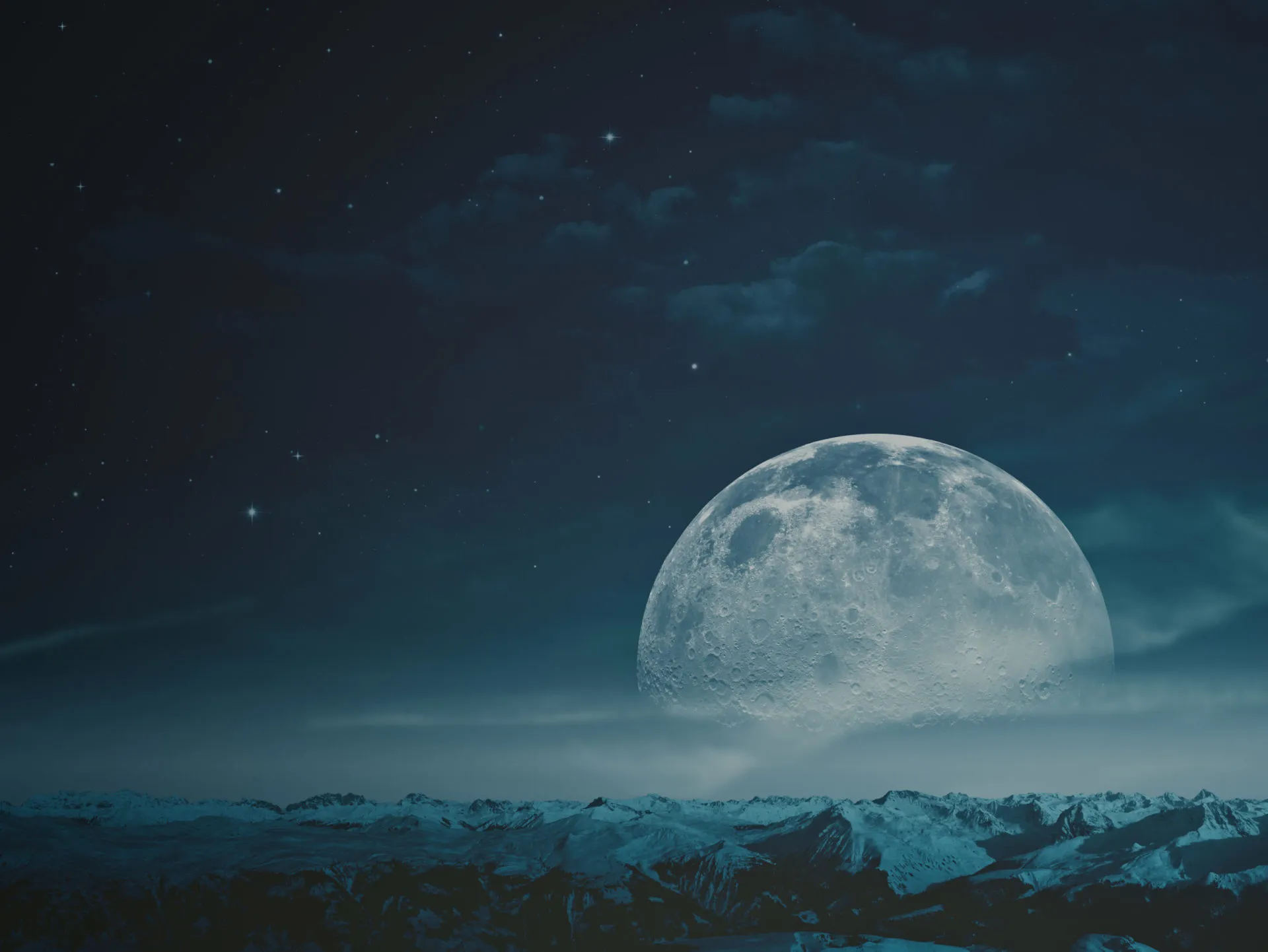 The moon viewed from the earth